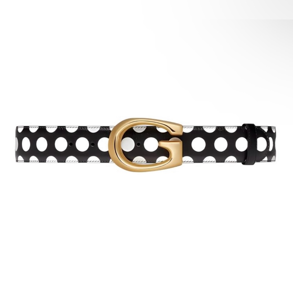 Gucci Polka Dot Memorable Buckle G Logo Leather Belt